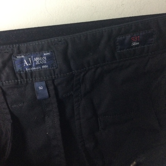 Armani Jeans S31 Slim Fit Cotton Stretch 10.5” Black Men’s Shorts Size 32 - Picture 10 of 13